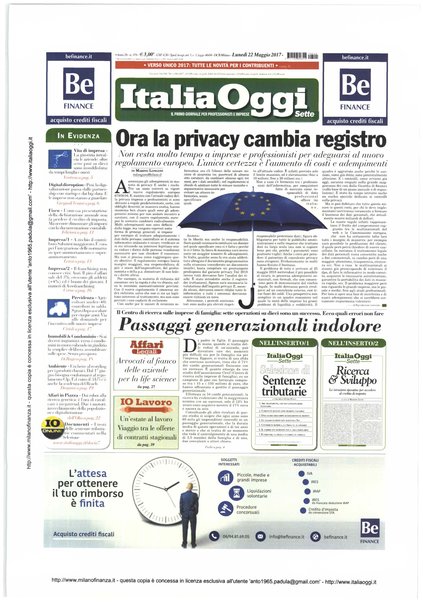 Italia oggi : quotidiano di economia finanza e politica